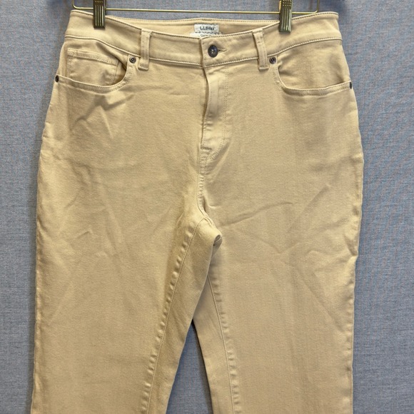 L.L.Bean Classic Fit Tan Khaki Jeans Women's Mid Rise Cotton Blend Size 10 - Picture 2 of 13